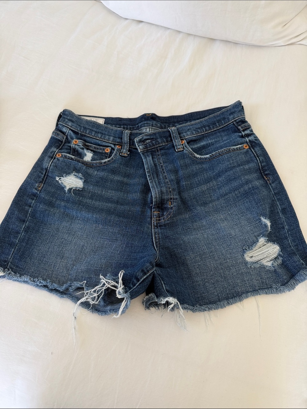 GAP Dark Blue Distressed Denim Shorts